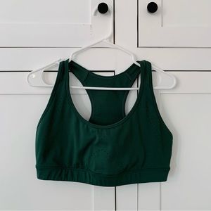 JoyLab Green Lazercut Sport Bra Size Large